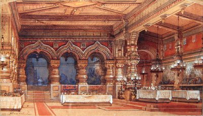 Decorontwerp voor De Waternimf van Dargomyzhsky, 1888 door Matvey Andreyevich Shishkov